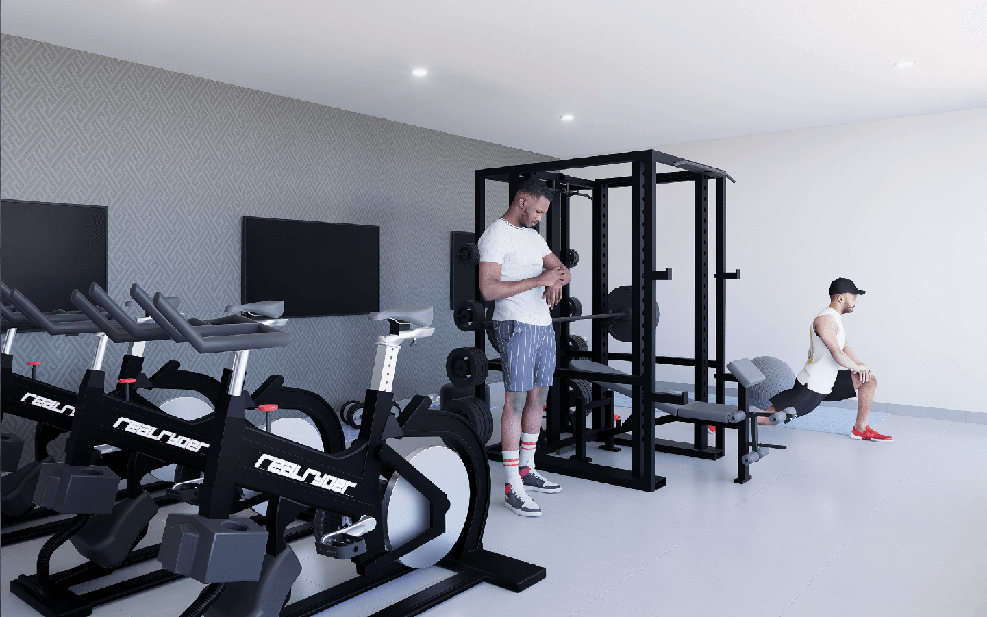 Render de gym para edificio de apartamentos en venta barranquilla QUINCY 45