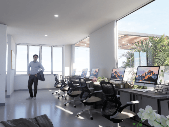 Render de coworking edificio de apartamentos en venta barranquilla QUINCY 45